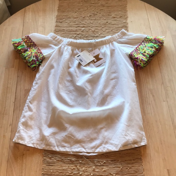 NWT Buckley K Hada Top in Ivory /Carnival size s - Picture 3 of 7